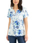 Karen Scott Petite Floral Dash Henley Shirt